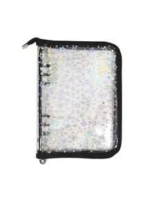 贴纸收纳整理夹 A5 贴纸收集簿、贴纸整理夹、可重复使用的拉链相册（带清晰激光星形封面和口袋页）、日记本、日记本、学校办公用品，非常适合贴纸、小配件 - 彩色 - 查看 17