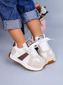 1 Paio di Scarpe Sportive per Bambini, Nuove Sneaker da Esterno in in rete Patchwork per Autunno