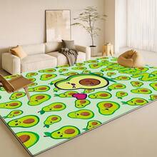 1pc Personalized Avocado Pattern Custom Name High Definition Digital Print Carpet, Suitable For Living Room, Bedroom, Outdoor - Multicolor - View 2