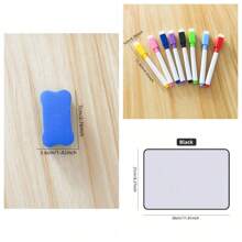 1 Pza Pizarra blanca de doble cara no magnética, pizarra blanca borrable y escribible, con bolígrafo, borrador, borde de 7 colores, tamaño A4 para dejar mensajes importantes en la oficina