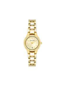 Anne Klein Damen-Armbanduhr mit Datumsfunktion, goldenes Quarzarmband mit hellem Champagner-Sonnenstrahl, leicht lesbarem Zifferblatt, elegante Uhr für Damen mit verstellbarem Armband, luxuriöse Geschenkuhr für Frauen