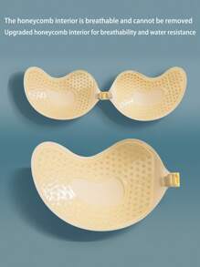 2/3/4 Peças Sutiãs Invisíveis Adesivos em Formato de Manga - Sutiãs de Silicone Sem Alças com Efeito Push-Up para Vestidos Sem Costas, Almofadas Autoadesivas Respiráveis e Reutilizáveis para Levantar o Busto, Amigáveis com a Pele