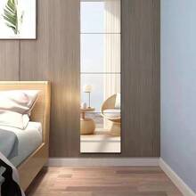2 MM Thick 12x12 Inch Flexible Mirror Stickers Mirror Tiles For Home Wall Decoration Removable Mirror Wall Sticker Square Mirror Silver