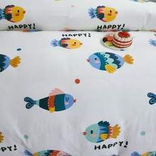 Printed Microfiber Bedding Set With Flat Sheet, Bedspread, And 1/2 Pillowcases, Available In Sizes 90*200 (Single), 135*200 (Double), 150*200 (Queen), And 180*200 (King). Suitable For Bedrooms, Student Residences, And Rented Apartments, It's Ideal For Students, Couples, And Families With Different Sleep Needs. - 小魚 - 查看 6