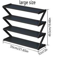 1pc Easy Assembling Z-Shaped Non-Woven Fabric Shoe Rack, Home/Dormitory Use
