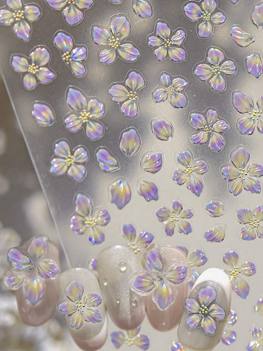 精美蝴蝶翅膀美甲贴纸 - 自粘式，无香型，适用于手脚装饰，设计优雅，易于粘贴，美甲用品