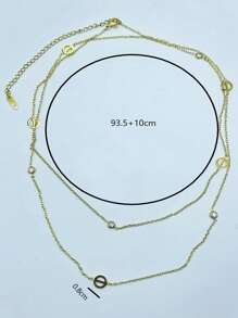 1pc Stainless Steel Fashionable Sexy Geometric Letter Body Chain Waist Chain, Suitable For Parties, Gatherings And Vacations