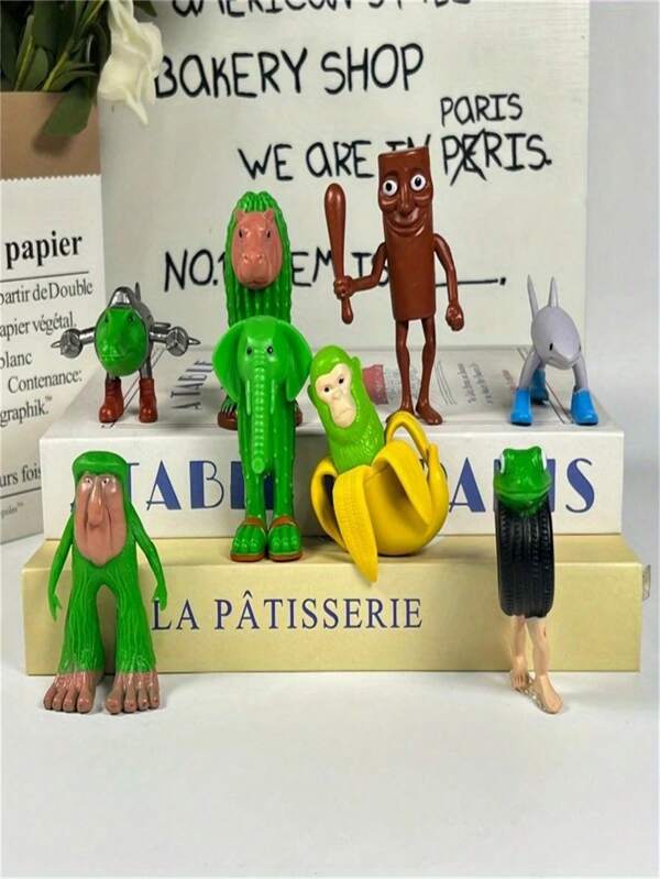 8pcs TungTungTungSahur Italian Internet Viral Brain Rot Bio Model Figurine TralaleroTralala BombardiroCrocodilo,Collectors' Set For Desktop Decoration/Pranks (Fun Little Statues)