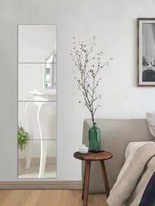 10pcs Of Square Mirror Wall Stickers, 2mm Thick Acrylic Material 3D Mirror Wall Tiles, Suitable For Living Room, Bedroom, Kitchen, Bathroom.