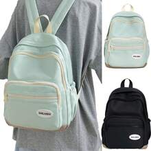 Mochila de Moda Feminina Colorblock, Bolsa com Multibolsos de Grande Capacidade para Carregar Livros, Tablet, Alça de Ombro Ajustável, Adequada para Uso Casual, Compras, Escola, Viagem