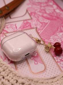 1 hộp đựng tai nghe trong suốt lấp lánh tối giản + họa tiết quả anh đào - Trong sáng - Xem 4