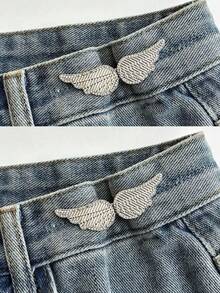 1/2/4/6 Pairs Waist Shaper Wing Buckle With Detachable No-Nail No-Sew Waistband Buckle For Jeans - Waistband Reducer