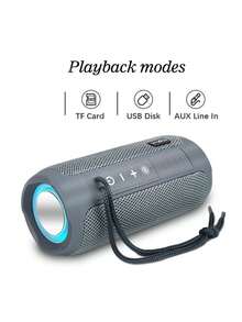 T&G Altavoz inalámbrico portátil TG227 con luz de color LED y subwoofer, columna de música tipo boombox para exteriores, radio FM - Negro - Ver 7