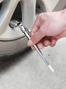 1 件便携式汽车轮胎压力表，内置放气阀，压力以 PSI 和 KPa 为单位测量，易于读取，适用于汽车、自行车、车辆 - 銀色 - 查看 2