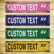 1pc Customized Iron Street Sign, Indoor Wall Decor For Home And Office, 4x16 Inches
