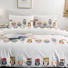 Printed Microfiber Bedding Set With Flat Sheet, Bedspread, And 1/2 Pillowcases, Available In Sizes 90*200 (Single), 135*200 (Double), 150*200 (Queen), And 180*200 (King). Suitable For Bedrooms, Student Residences, And Rented Apartments, It's Ideal For Students, Couples, And Families With Different Sleep Needs. - 小鳥 - 查看 3