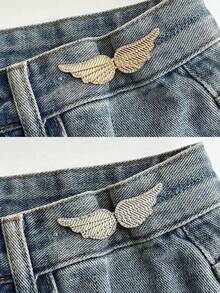 1/2/4/6 Pairs Waist Shaper Wing Buckle With Detachable No-Nail No-Sew Waistband Buckle For Jeans - Waistband Reducer