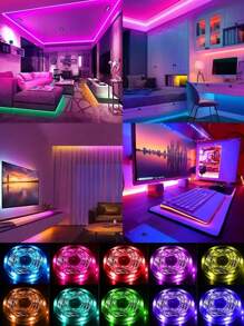1 Set Of 1M/2M/3M/5M Black LED Strip Lights, RGB 3-Key Controller, USB Powered, 5V 5050 Wall Mounted Lights, Suitable For Home Decor, Living Room, Bedroom TV Backlighting