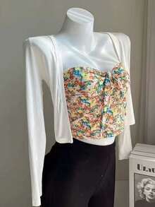 1 pieza Chaqueta tipo cárdigan suave y de color para mujer, chaqueta ligera y delgada, para usar en primavera/otoño con aire acondicionado, prenda exterior protectora contra el sol para vestidos