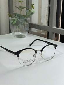 Unisex Clip-On 2 In 1 Round Small Size Polarized Lens Fashion Eyeglasses Frame PZ10200T - 銀色 - 查看 6