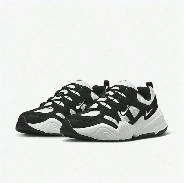 Zapatillas casuales NIKE TECH HERAF para hombres, estilo retro en negro y blanco, ligeras y cómodas, versátiles FJ9532-101 - Blanco y Negro - Ver 1
