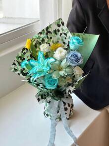 20 Stücke/Packung Reißfestes Blumen-Packpapier mit Leoparden-Muster im europäischen Stil, ideal für Blumenarrangements & Geschenkverpackung