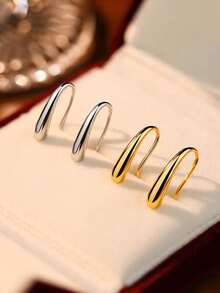 1 Pair S925 Sterling Silver French Retro Luxurious Delicate Rupert's Drop Earrings For Women