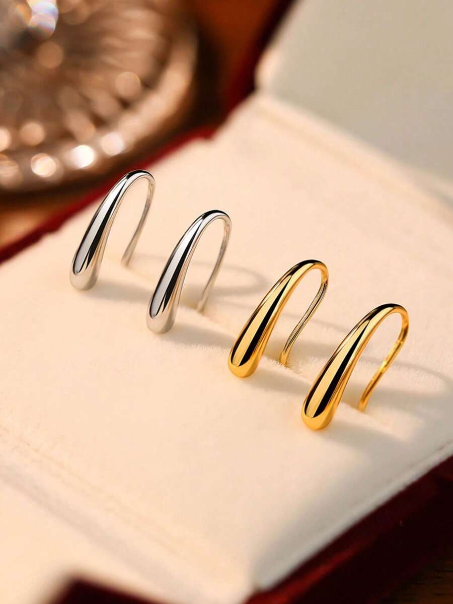 1 Pair S925 Sterling Silver French Retro Luxurious Delicate Rupert's Drop Earrings For Women