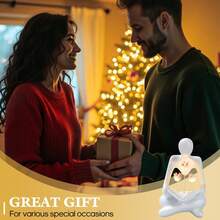 1件装艺术高级抽象人物郁金香夜灯，创意装饰，卧室装饰，生日礼物，简约装饰配件，现代家居装饰，适用于客厅和卧室，中心装饰，母亲节礼物，毕业礼物，婚礼装饰（图片中的光线可能会造成色差。实际产品为白色。请参考详情图了解更多信息。）