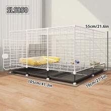 室内小型犬笼，带厕所分隔，家用宠物笼，适合贵宾犬、柯基犬、幼犬、猫咪 - 彩色 - 查看 6