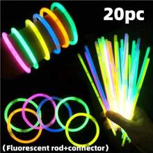200pcs Party Fluorescent Light Glow Stick Hand Trowel Necklace Neon Lights Wedding Party Glow Stick Bright Color Glow Stick Random Color, Party Atmosphere Stick, Glow Stick, Party Gift, Halloween Gift, Halloween Party Props (Quantity Is Glow Stick+Connector)