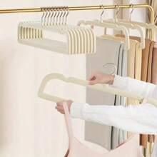 10 piezas de perchas con terciopelo antideslizantes, duraderas y resistentes con muescas para hombros para trajes, abrigos, chaquetas, pantalones y vestidos, perfectas para la organización y almacenamiento del armario