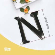 黑色字母墙贴 A-Z - 单个字母高度 4 英寸/6 英寸/8 英寸，亚克力镜面，带 0.4 英寸厚泡沫背衬。双层设计呈现 3D 立体效果；单层设计更显简约。自带背胶，可粘贴于墙面或玻璃上。撕下保护膜即可呈现镜面效果。 - 黑色 - 查看 20