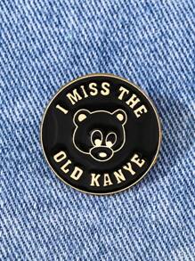 1 pièce Europe et États-Unis Broche en métal représentant un ours fan de musique populaire, inspirée de mon ancien album "Ye" Accessoire de chemise, veste, sac à dos pour l'école