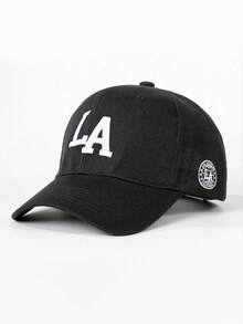 1 buah Topi Baseball LA Bordir, Topi Kasual Pelindung Matahari Luar Ruangan yang Dapat Diatur, Cocok untuk Perjalanan Musim Semi dan Gugur, Liburan Pantai, Gaya Y2K, Musim Panas, Liburan, Festival - logo hitam putih - View 22