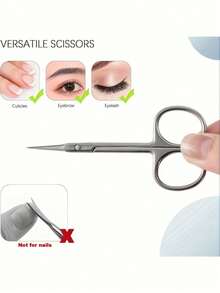 Professional Stainless Steel Cuticle Scissors - Ultra-Thin Precision Curved Manicure Tool, Perfect For Nail Care, Unscented - Secondary Edge Technology - Multicolor - View 5