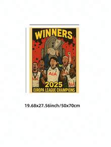 1pc Tottenham Hotspur Europa League Champions Comic Book Wall Art Style Stadium Poster With Son Heungmin, Frameless Canvas Painting, Man Cave Sports Decor For Bedroom/Living Room/Office/Game Room, Perfect Gift For Football Fans & Back To School Decor (Soccer Wall Print, Vacation Travel, Beach Graduation, Wall Prints, Funky Posters) - Multicolor - View 11