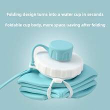 600ML Silicone Cup Silicone Folding Water Cup Mini Outdoor Sports Water Bottle Portable Creative Compression Soft Cup Travel Cup
