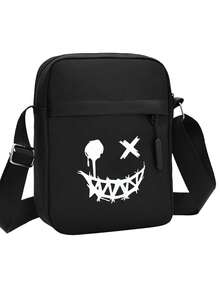 Túi đeo vai vải Oxford màu đen thời trang có dây đeo vai có thể điều chỉnh, rộng rãi: Túi đeo chéo thường ngày dành cho nam, được thiết kế với họa tiết đầu lâu và hoa hồng: Món quà lý tưởng cho học sinh và du khách vào ngày lễ tình nhân. Túi đeo vai, Túi xách, Túi đeo hông, Túi mini nam, Đồ dùng thiết yếu cho cuộc sống mới, Đồ dùng cơ bản cho học sinh nam, Túi xách thiết yếu cho dịp lễ Gothic Punk, Đồ dùng học tập Anime, Túi nhỏ, Túi ôm sát cho nam, Chất liệu - Nhiều màu - Xem 11