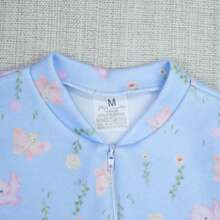 Print Macacão De Inverno Bebê Menina De Soft Quentinho Com Estampa Fofa Sublimada Facil De Vestir Roupas Para Bebê Menina - Azul - Visão 4