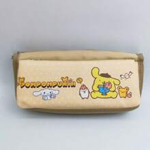 Sanrio Sanrio X Hello Kitty Kulomi X Cinnamoroll Federmäppchen mit großer Kapazität, Mehrsteckplatz-Zweischicht Stiftebox mit Reißverschluss, große Aufbewahrungstasche, Federmäppchen, Stifttasche, Schultasche, Schulmaterial, Rückkehr zur Schule
