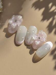 精美蝴蝶翅膀美甲贴纸 - 自粘式，无香型，适用于手脚装饰，设计优雅，易于粘贴，美甲用品 - 淡紫色 - 查看 3