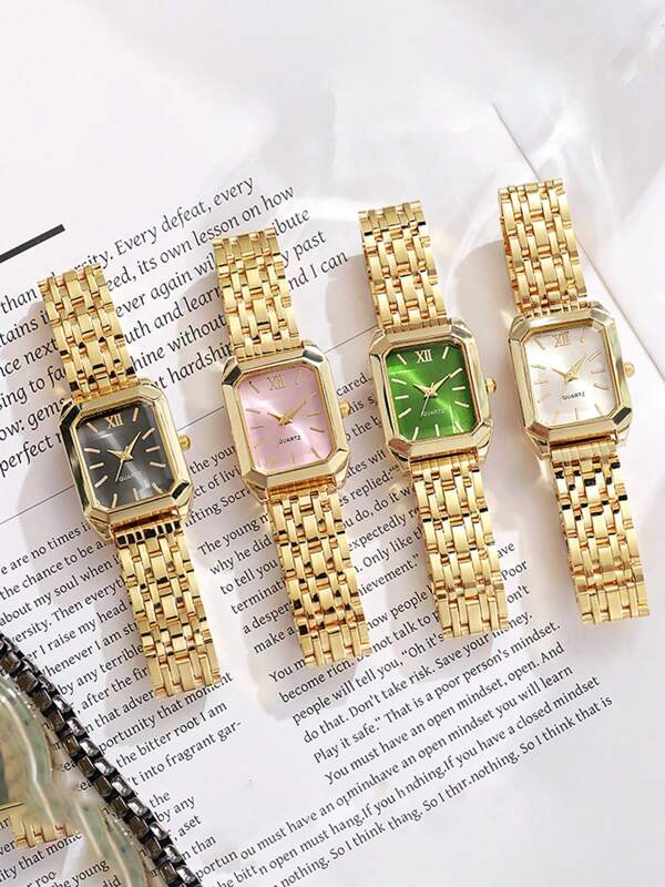 1 buc Minimalist Vintage 3D Luxos Versatil Elegant Mixed Bar Scale Pătrat Cadran Steel Band Quartz Watch, Potrivit pentru cadou de ziua de naștere, promoție de sfârșit de an, Ziua Celibatarului, etc.