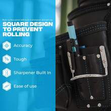 OX Tools Pro Tuff Carbon Marking Pencil With Holder, Sharpener, & Belt Clip - Heavy Duty Mechanical Pencil Ideal For Carpenters, Woodworking And Construction, OX-P 503201