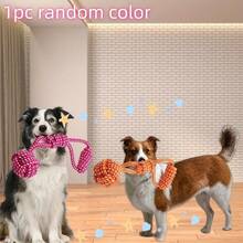 1pc Durable Dog Leash Toy With Ball, Chew And Tug Toy Suitable For All Breeds, Random Color Selection, Pet Supplies