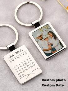 1pc Personalised Personalised First Home Keyrings, New Home Keyrings, House Keyrings Set, Wooden Keyrings, New Homeowners, New House Gift, House Keychains,Valentine's Day Custom Photo Wedding Gift Keychain, Personalised Wedding Date Photo Keychain,Personalised Gift