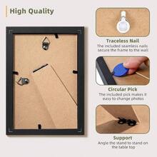 10 Pack 4x6 Photo Frames Set - Black Tabletop/Wall Display For 3.5x5 & 4x6 Pictures, Multi Opening Collage Frame - màu đen - Xem 6