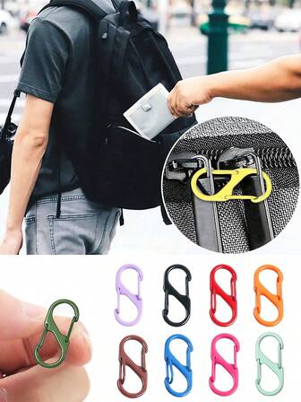 1pc/5pcs/10pcs/1set Backpack Zipper Lock Set For Men And Women Easy-Pull Buckle Anti-Theft Zipper Clip - Keep The Zipper Closed - Backpack Buckle With Two Spring Buckles For Luggage Suitcase Handbags Keys Purse DIY Accessories Travel Essentials Multi-Functional S Buckle Hook For Travel Camping Outdoor Beach Summer Vacation Back To School Travel Accessories Travel Outdoor Gear