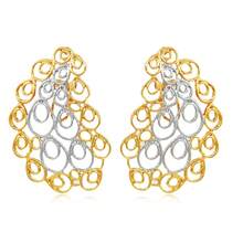 女士耳环，奢华镀金设计，大号吊坠耳环，双色时尚珠宝，婚礼和派对礼物，配饰