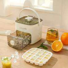 1 Piece 48 Compartment Ice Maker, Double Layer Design Portable Handheld Ice Maker, Large Capacity, No Electricity Required, Easy Press Lid Perfect For Home, Picnic, Party, Outdoor Use, Outdoor Ice Maker | Compartment Ice Maker | Ice Maker - Apricot - View 3